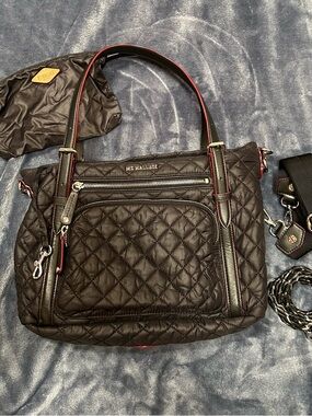 MZ Wallace Black Crosby Everywhere Quilted Crossbody Tote
